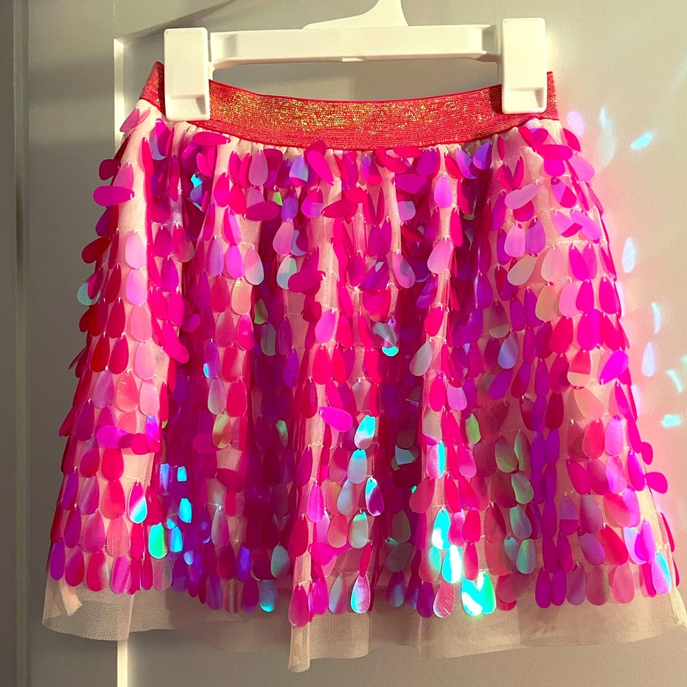 Girls Pink Sequin skirt 6/ 6x